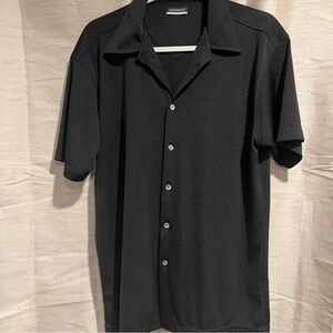 Clockhouse Black  Stripe Short Sleeve Collar Button Down